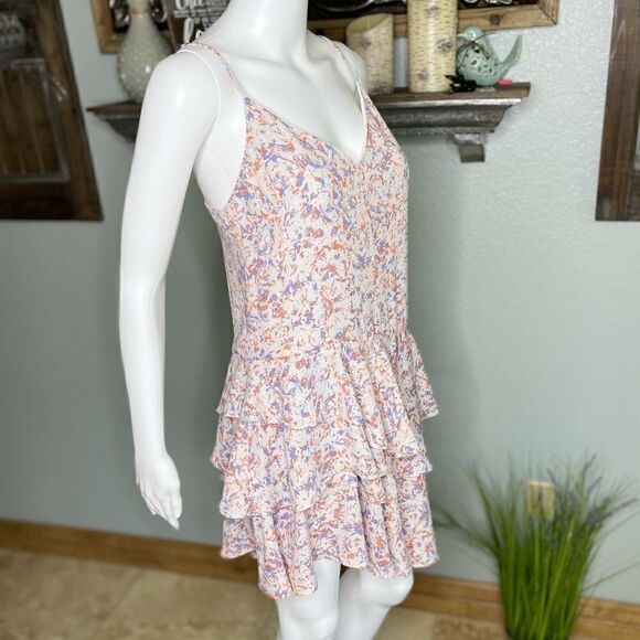 Prose and Poetry Asymmetrical Chiffon Ruffle Floral Spaghetti Strap Dress - Picture 15 of 16